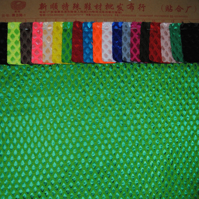 【批發(fā)供應特殊鞋材布料 菱形蕾絲面料 貼合沙丁底】價格,廠家,圖片,人造皮革,惠東縣吉隆新順鞋材貼合廠-