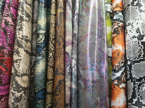 廣州中臺鞋材鞋包用時尚蛇紋布料