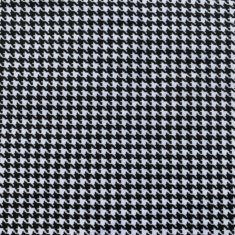 滌綸千鳥格印花布料 鞋材帽子面料 平紋桃皮絨印花面料 格子布料