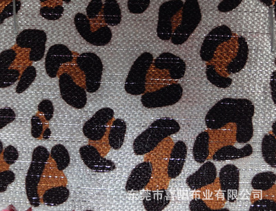 【全滌印花布 后加工處理 有光人造絲 銀絲底布 豹紋 鞋材適用】?jī)r(jià)格,廠家,圖片,化纖面料,東莞市喜陽布業(yè)-