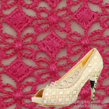 【江蘇蕾絲面料 特殊鞋材面料 蕾絲女鞋 特殊鞋面料找惠東新】?jī)r(jià)格_廠家_圖片